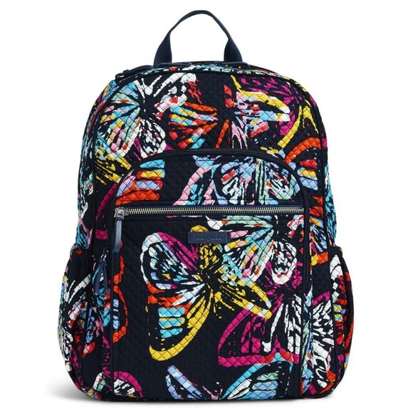 NWOT Vera Bradley Signature Cotton Campus backpack Butterfly Flutter, $145 - Picture 3 of 10
